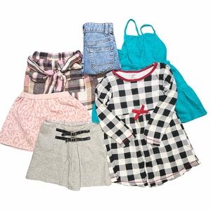 Girls 3T Clothing Bundle Cat & Jack Dresses Skirts Jeans 6pcs